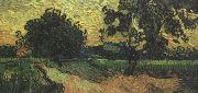 Vincent Van Gogh Landscape with thte Chateau of Auvers at Sunset nn04) oil painting picture wholesale